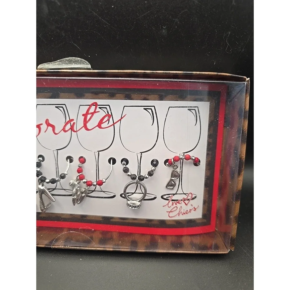 Chico's Wine Charms Red. Black‎ And Silver